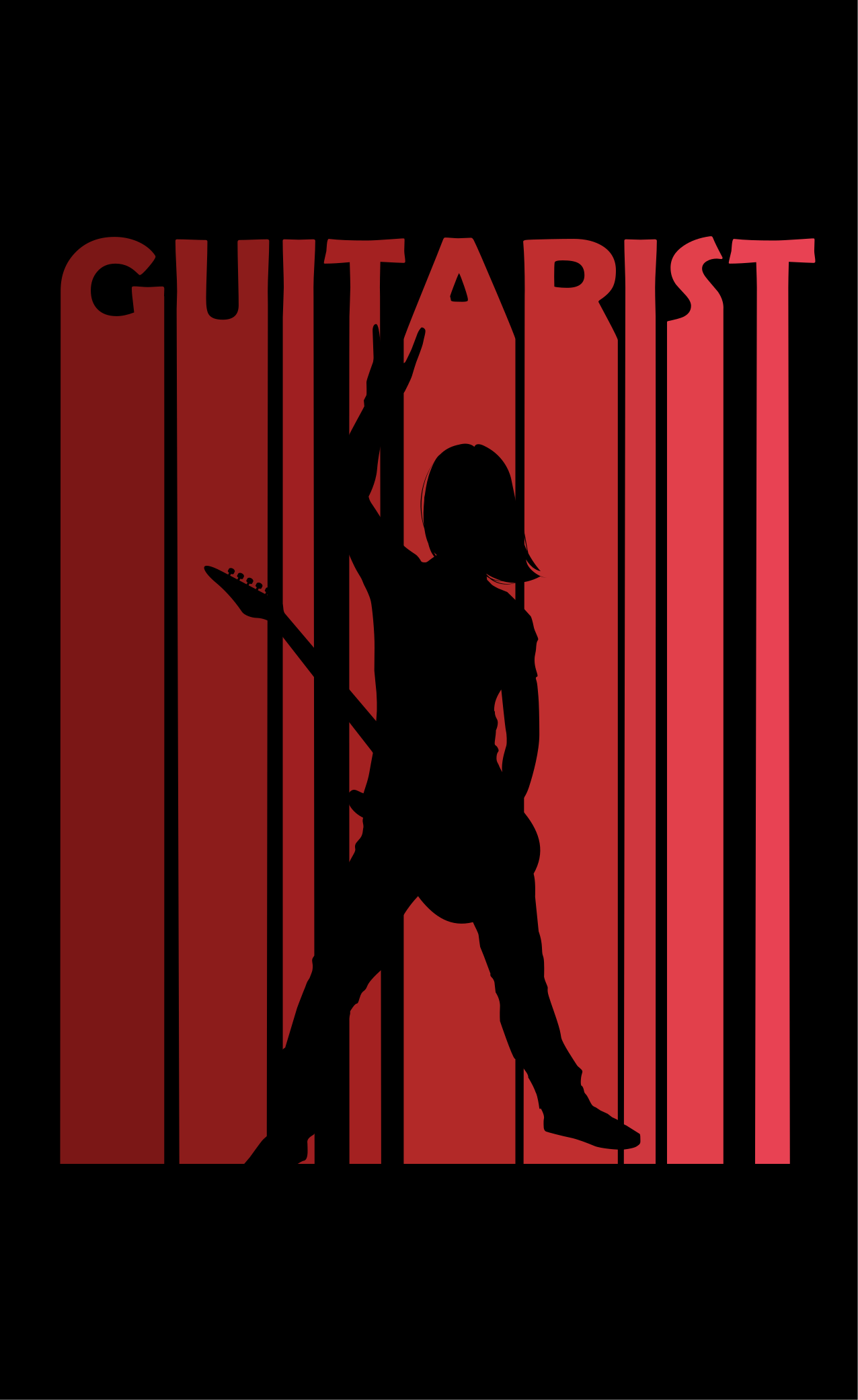 Guitarist Silhouette textured vinyl rug - TenStickers