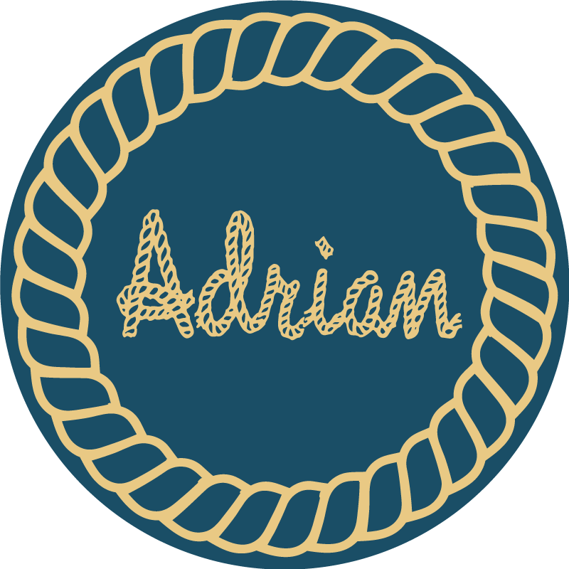 Circular nautical name kids vinyl rug - TenStickers