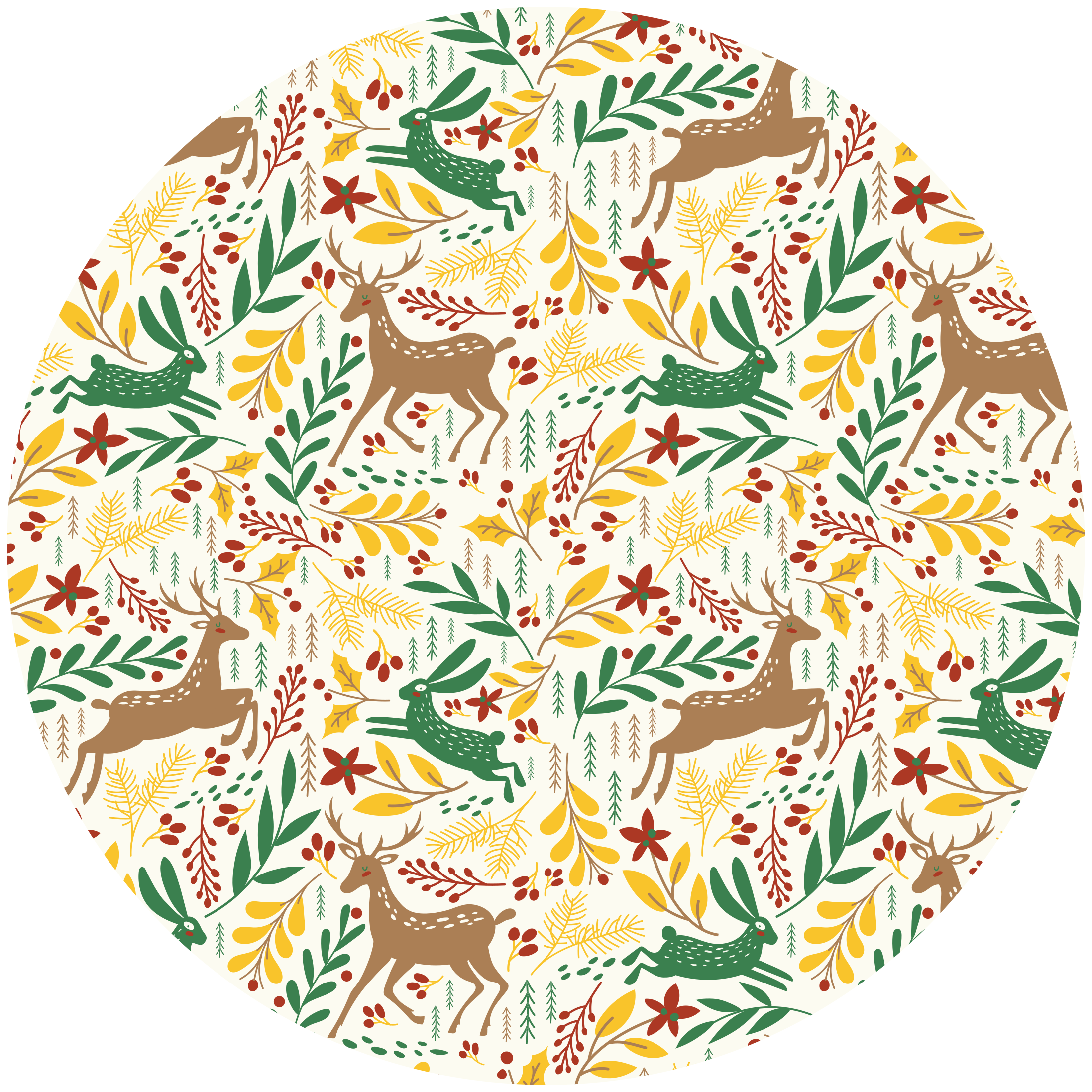 Nature inspired motif Christmas vinyl rug - TenStickers