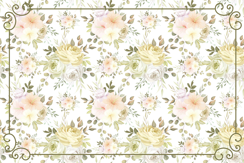 Beautiful seamless pattern floral rug - TenStickers