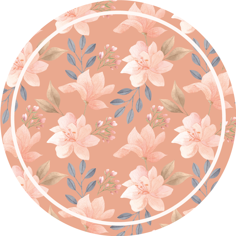 Peach Floral Arrangement floral vinyl rug - TenStickers