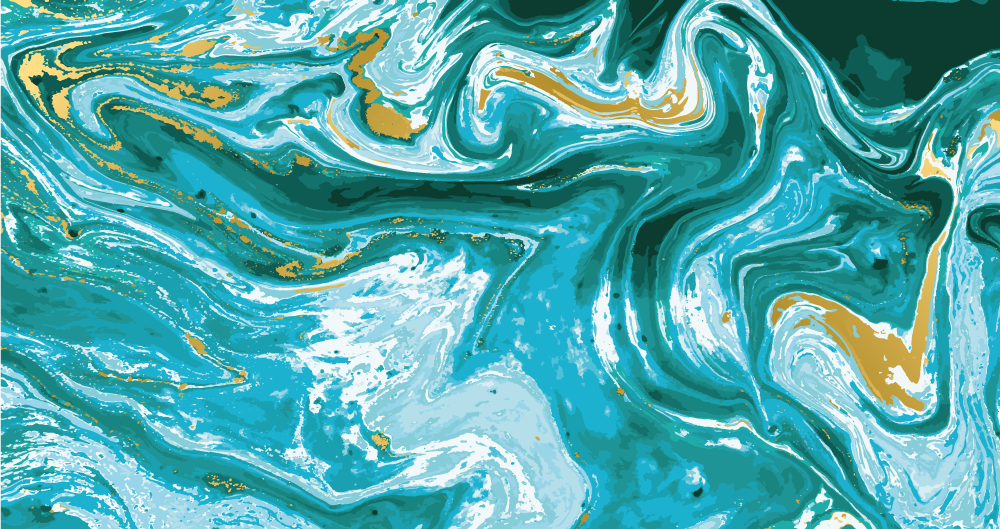 Swirling Aqua Elegance marble vinyl rug - TenStickers