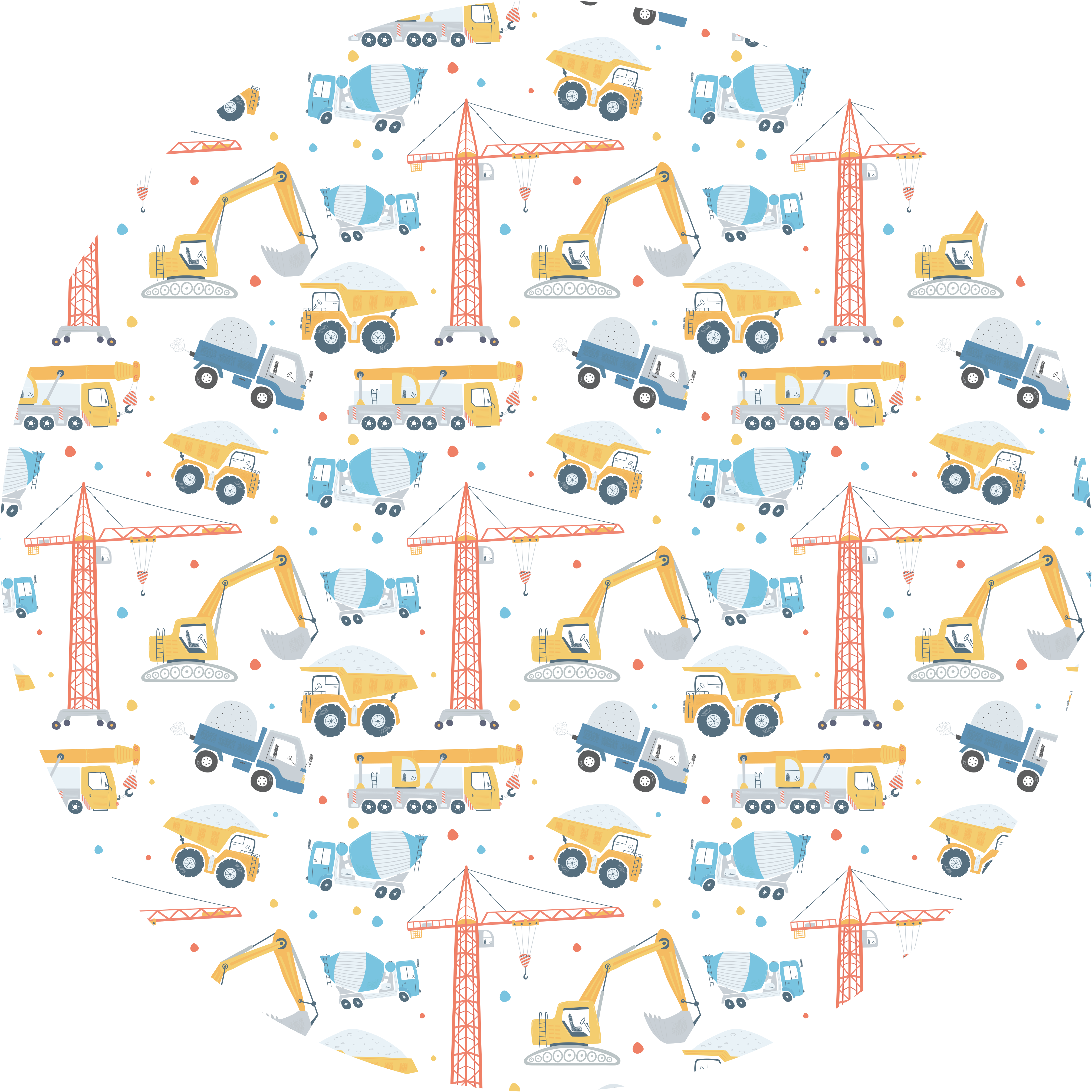 Construction vehicles kids vinyl rug - TenStickers