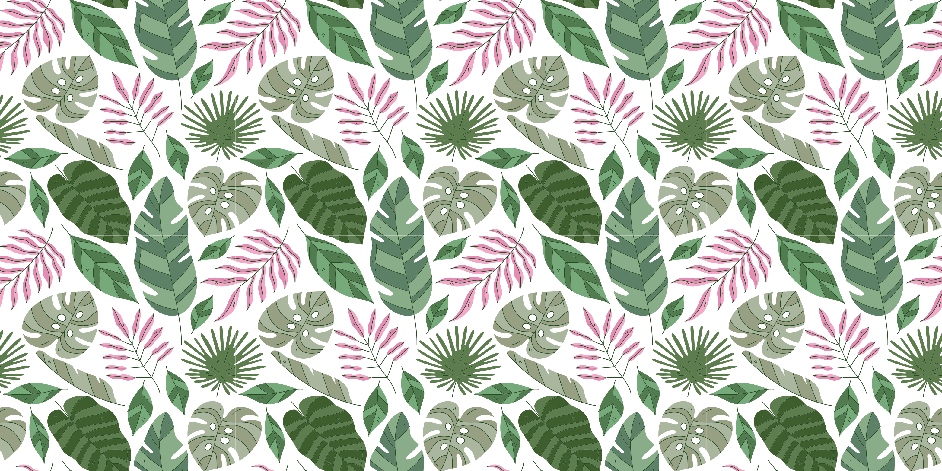 Nature vinyl rug with tropical leaf patterns - TenStickers
