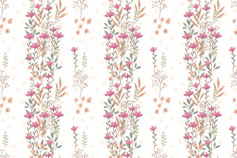 Floral vinyl rug with floral patterned design - TenStickers