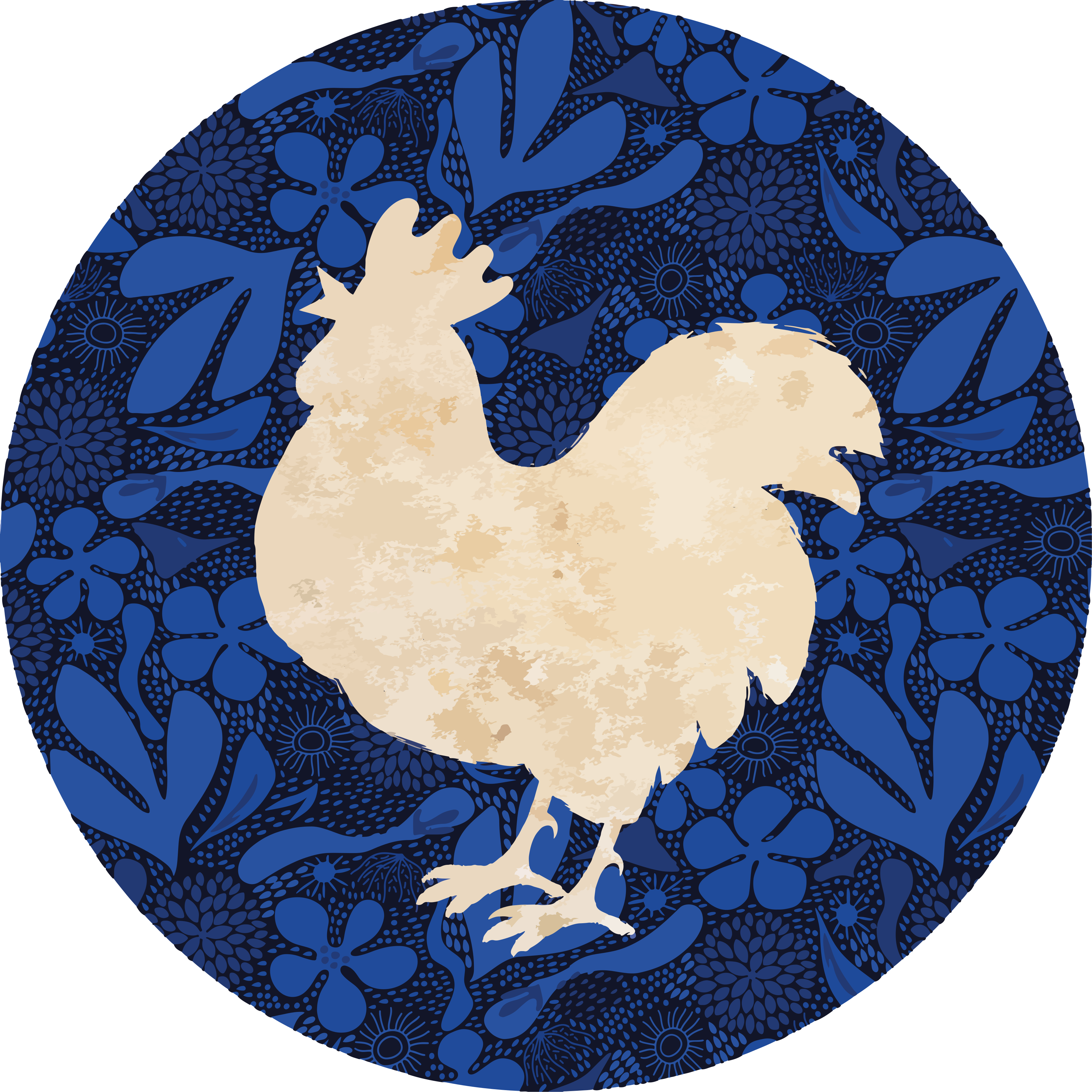 Rooster silhouette animal vinyl rug - TenStickers