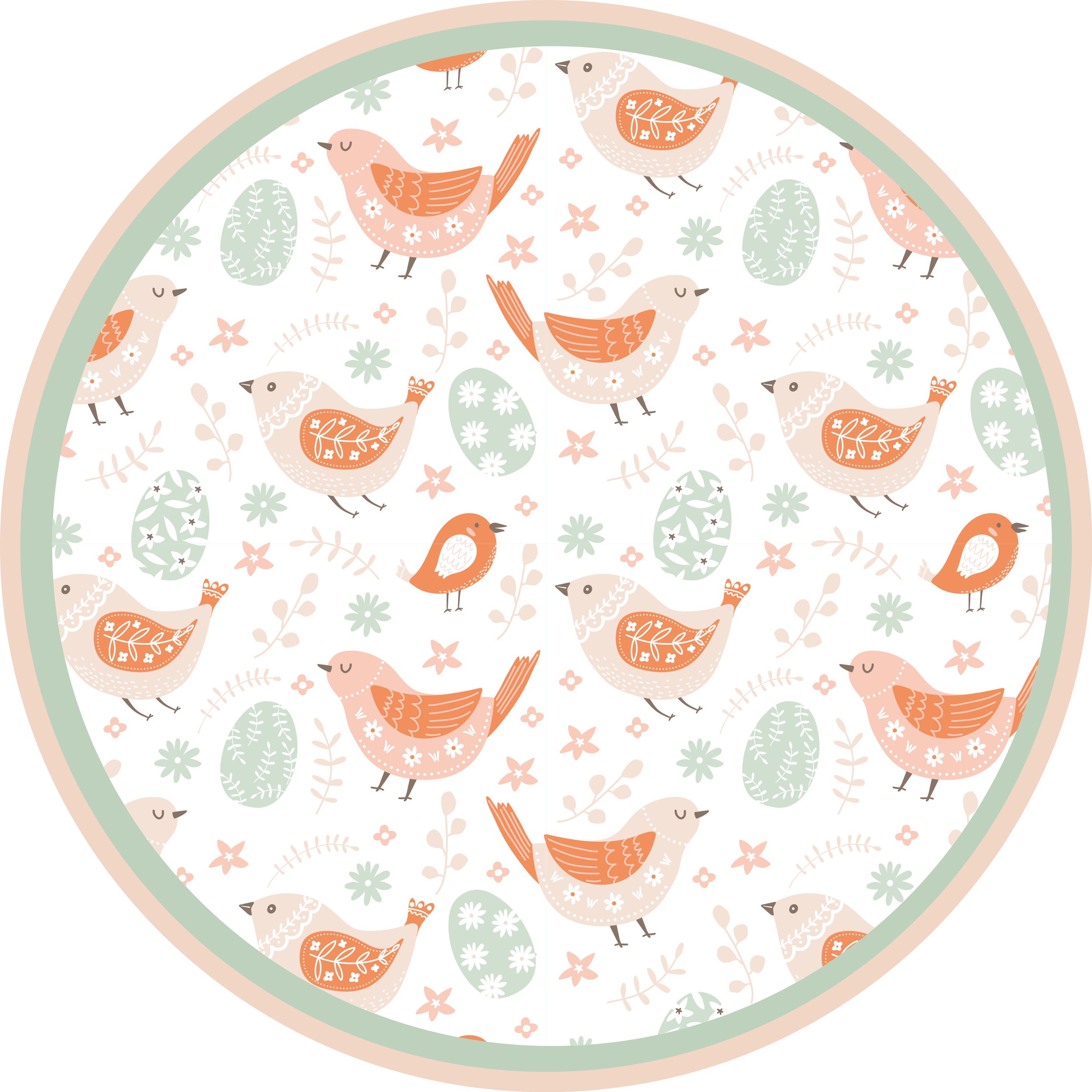 Delightful Bird Motifs nature vinyl rug - TenStickers