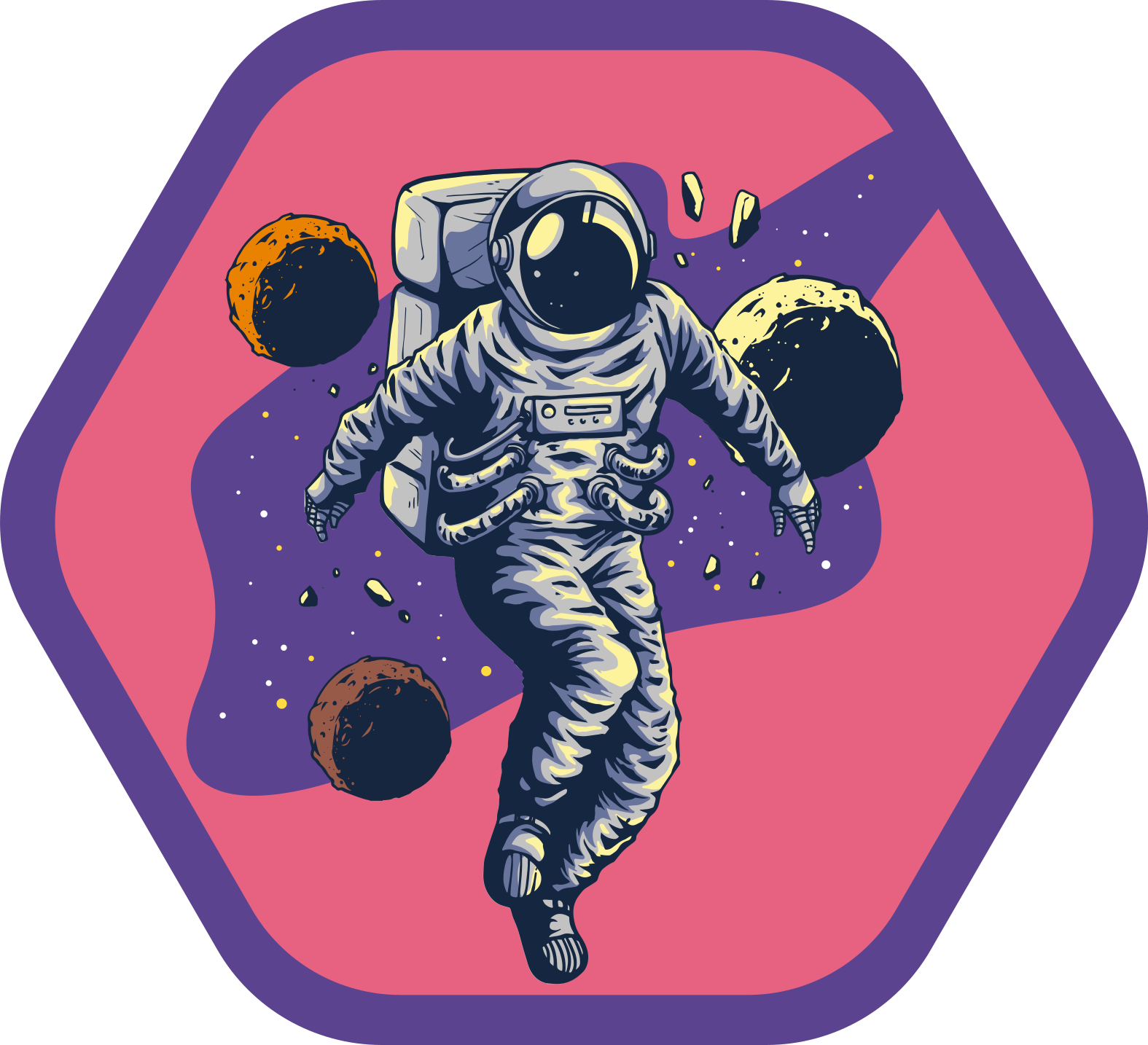 Space Explorer Journey star vinyl rug - TenStickers