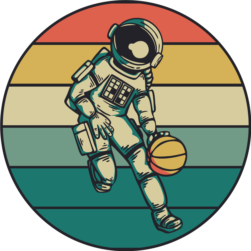 ASTRONAUT BASKETBALL PLAY game vinyl rug - TenStickers