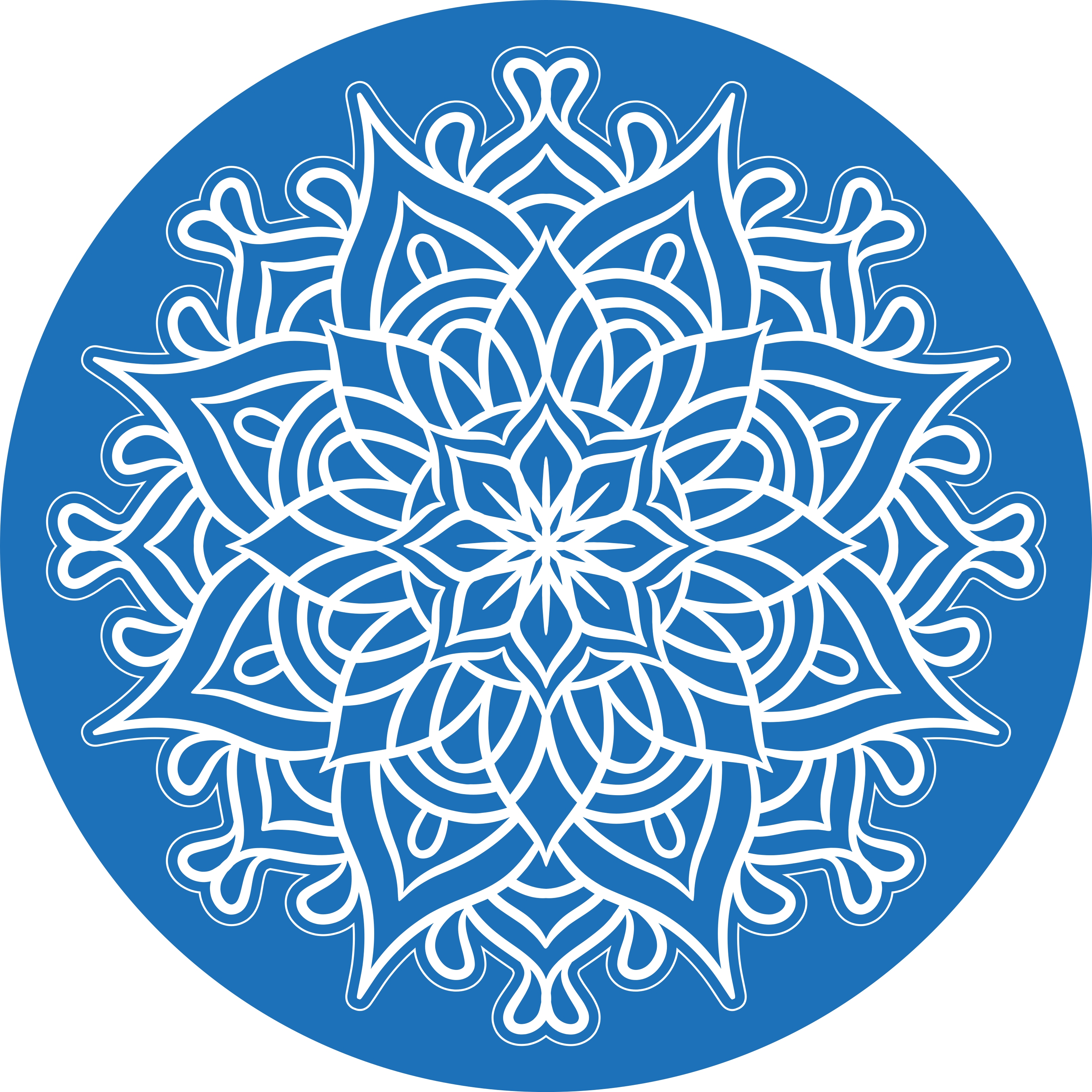 Intricate blue composition mandala vinyl rug - TenStickers