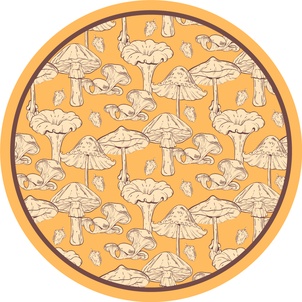 Nature vinyl rug mushroom design - TenStickers