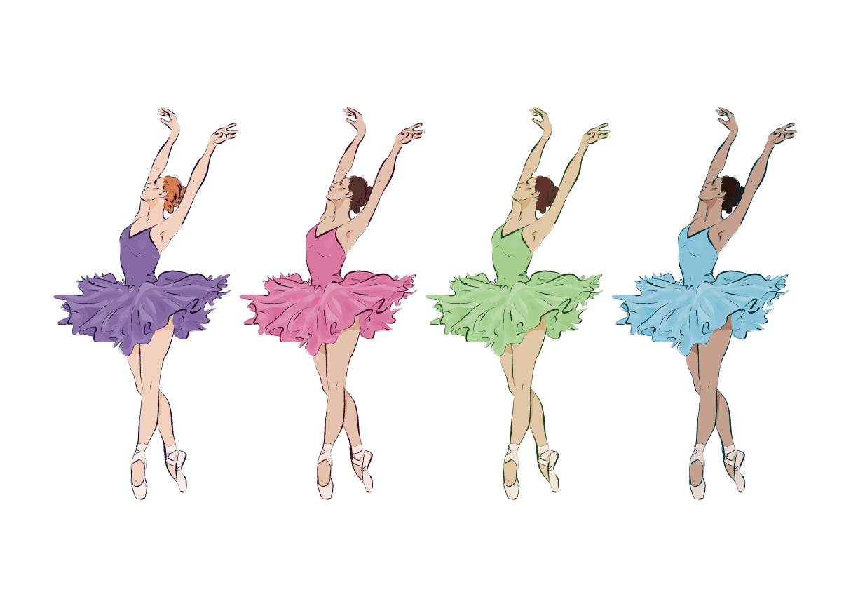 Ballet Dancers Set kids vinyl rug - TenStickers