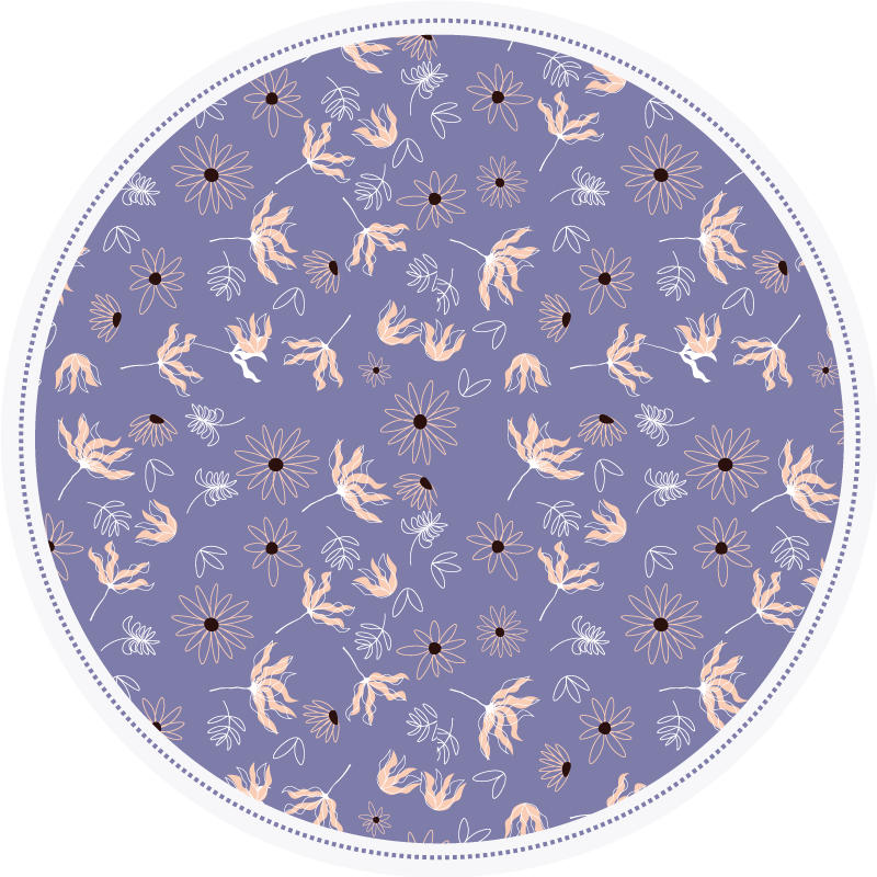 Floral vinyl rug in purple floral pattern - TenStickers