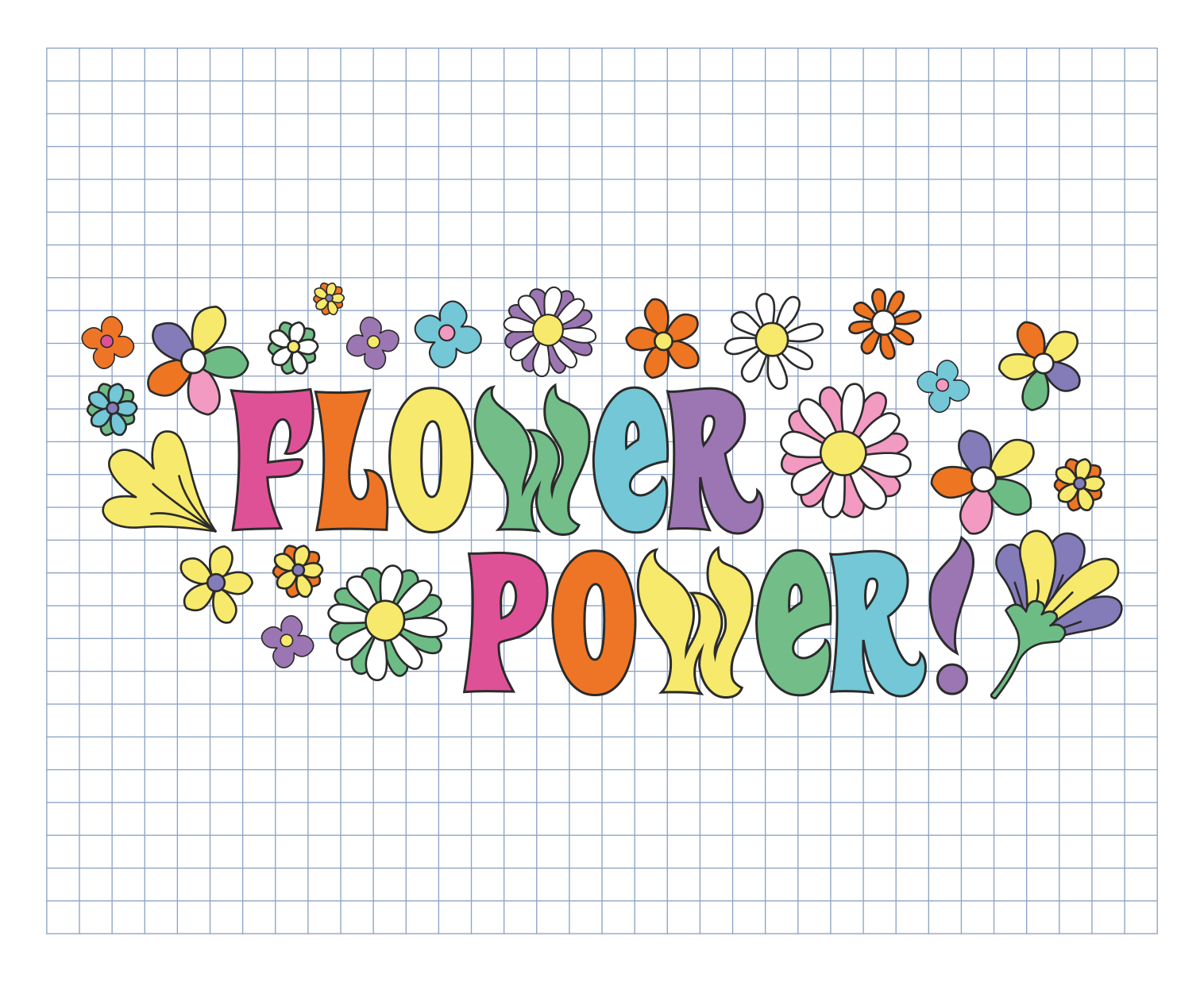 Flower Power Design floral vinyl rug - TenStickers