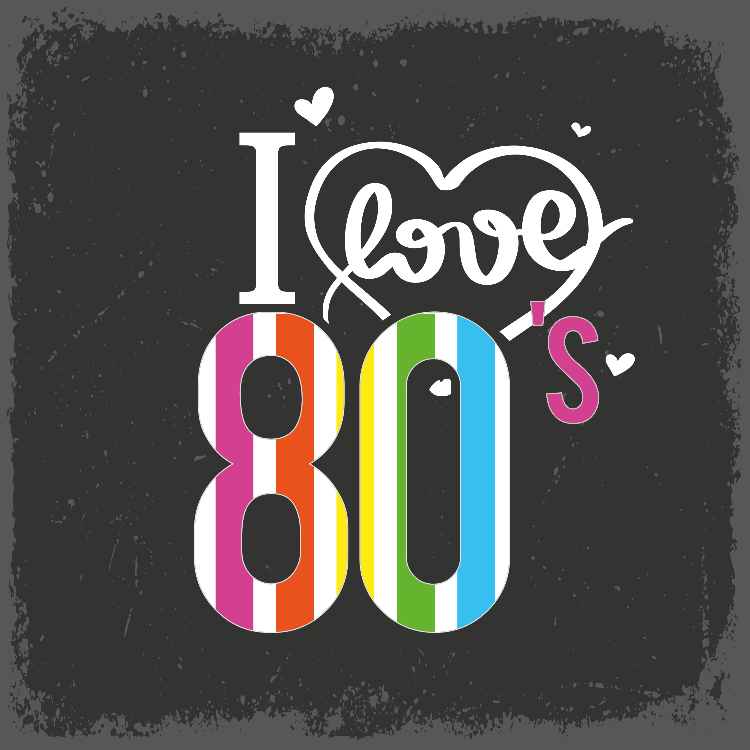 Retro 80's Love mosaic vinyl rug - TenStickers