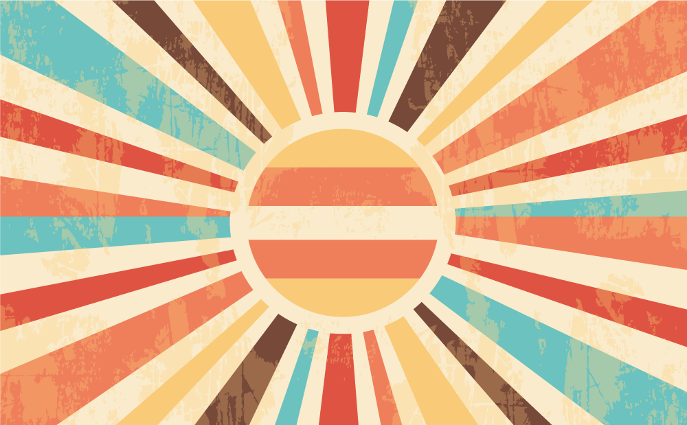 Colorful retro sun rays vintage rug - TenStickers
