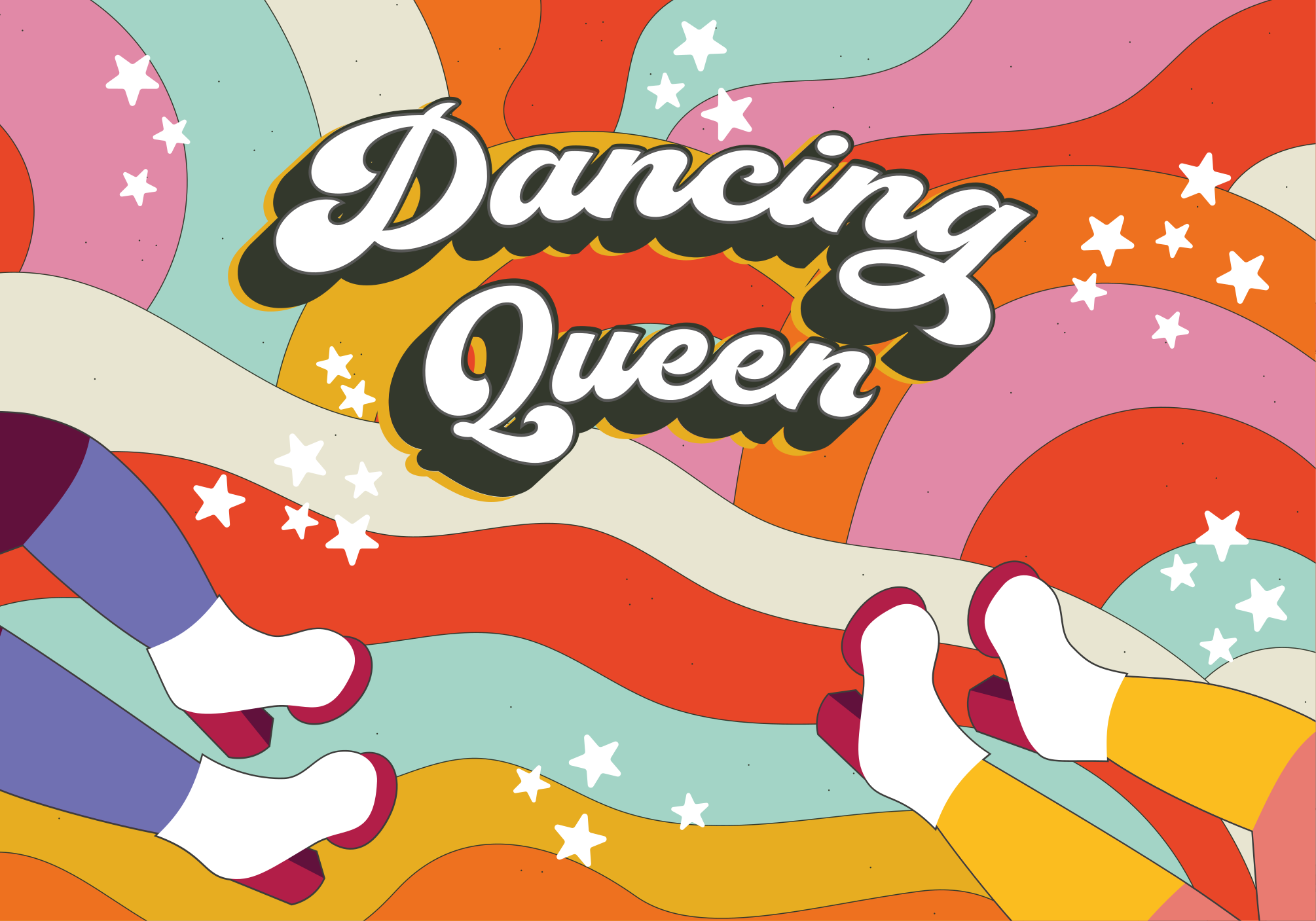 Dancing queen pattern kids vinyl rug - TenStickers