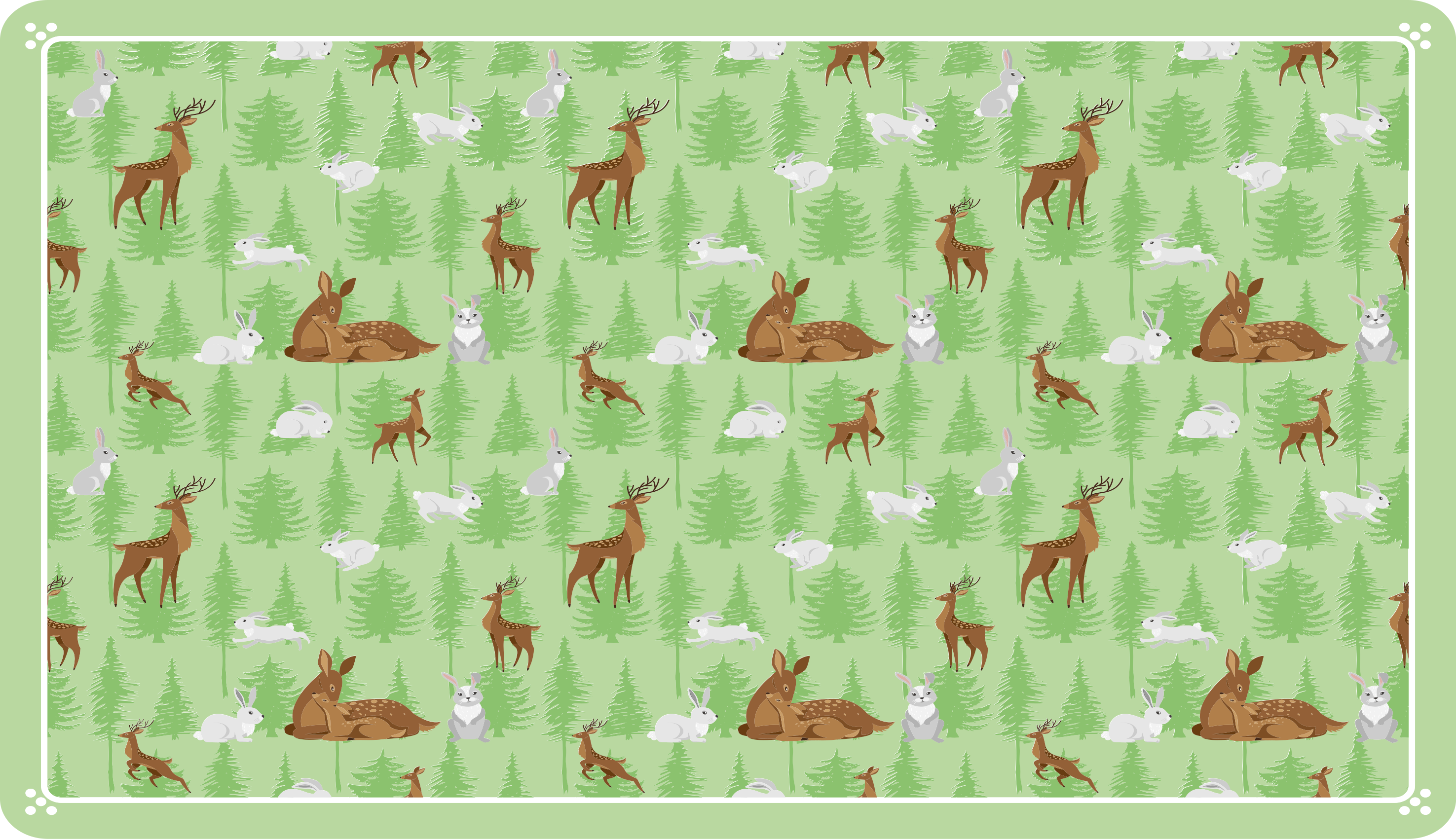 Green forest creatures animal vinyl rug - TenStickers