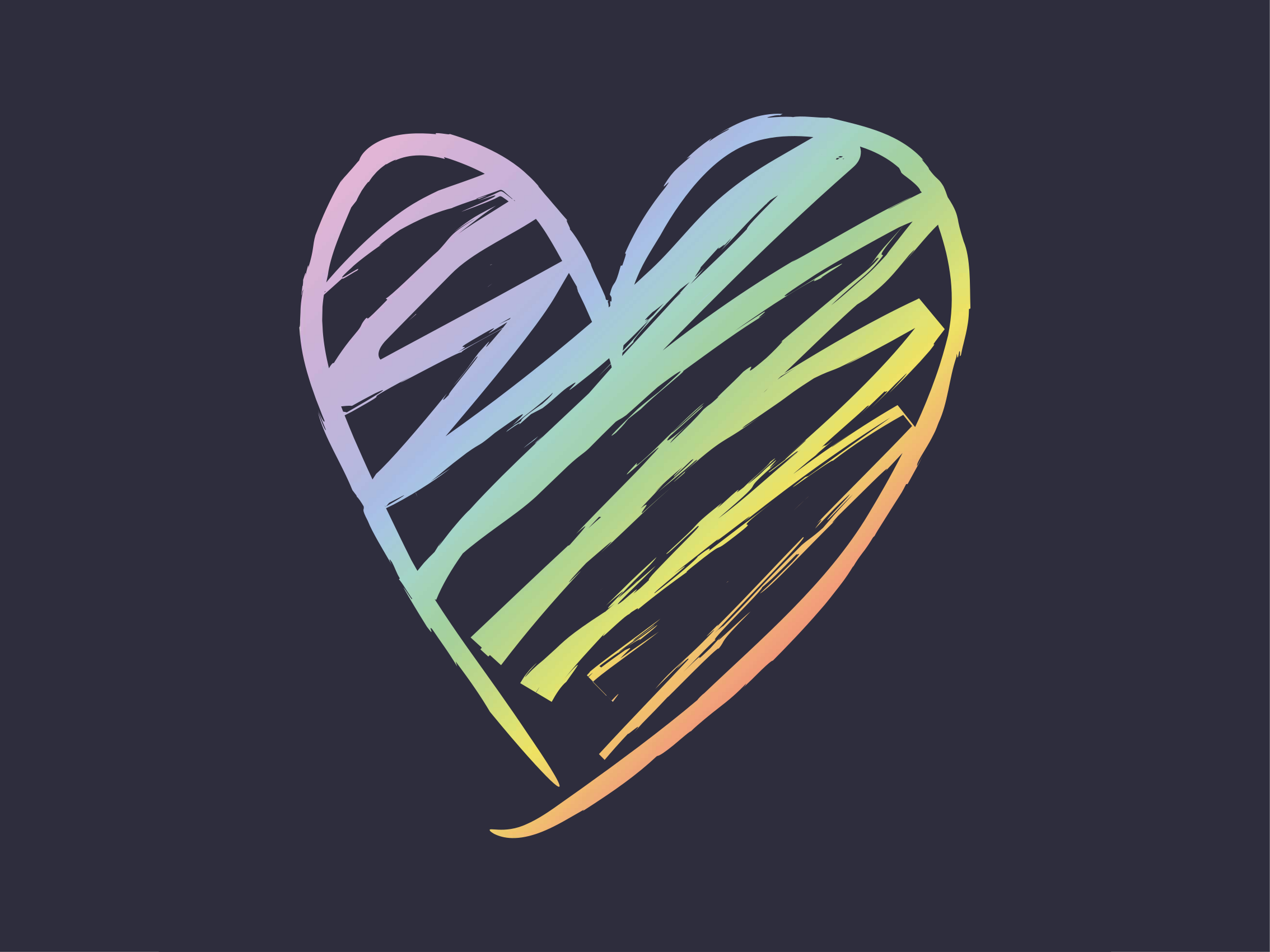 Rainbow heart teen vinyl rug - TenStickers