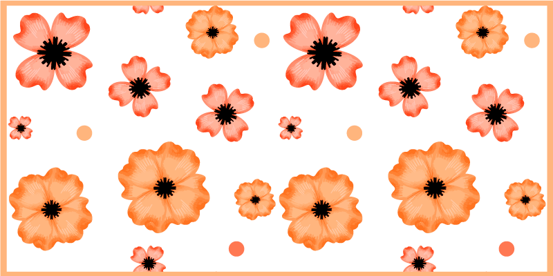 Patterned background floral vinyl rug - TenStickers