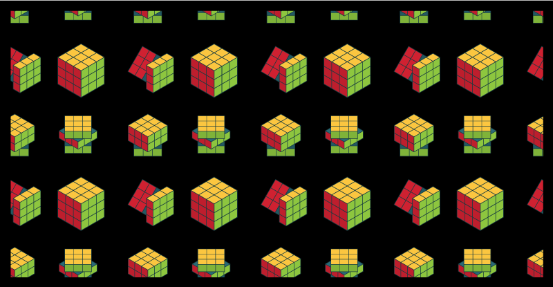 Rubik's Cube Pattern game vinyl rug - TenStickers