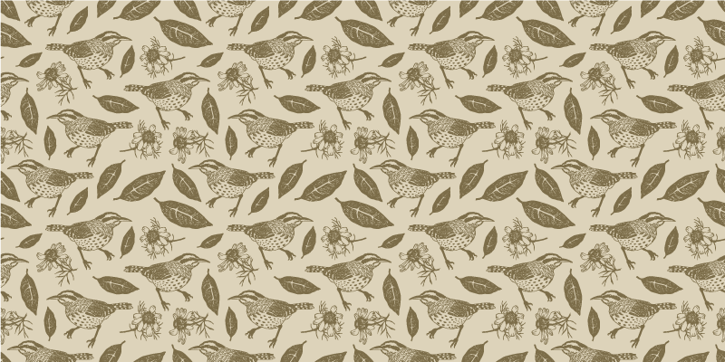 Charming Bird Motif nature vinyl rug - TenStickers