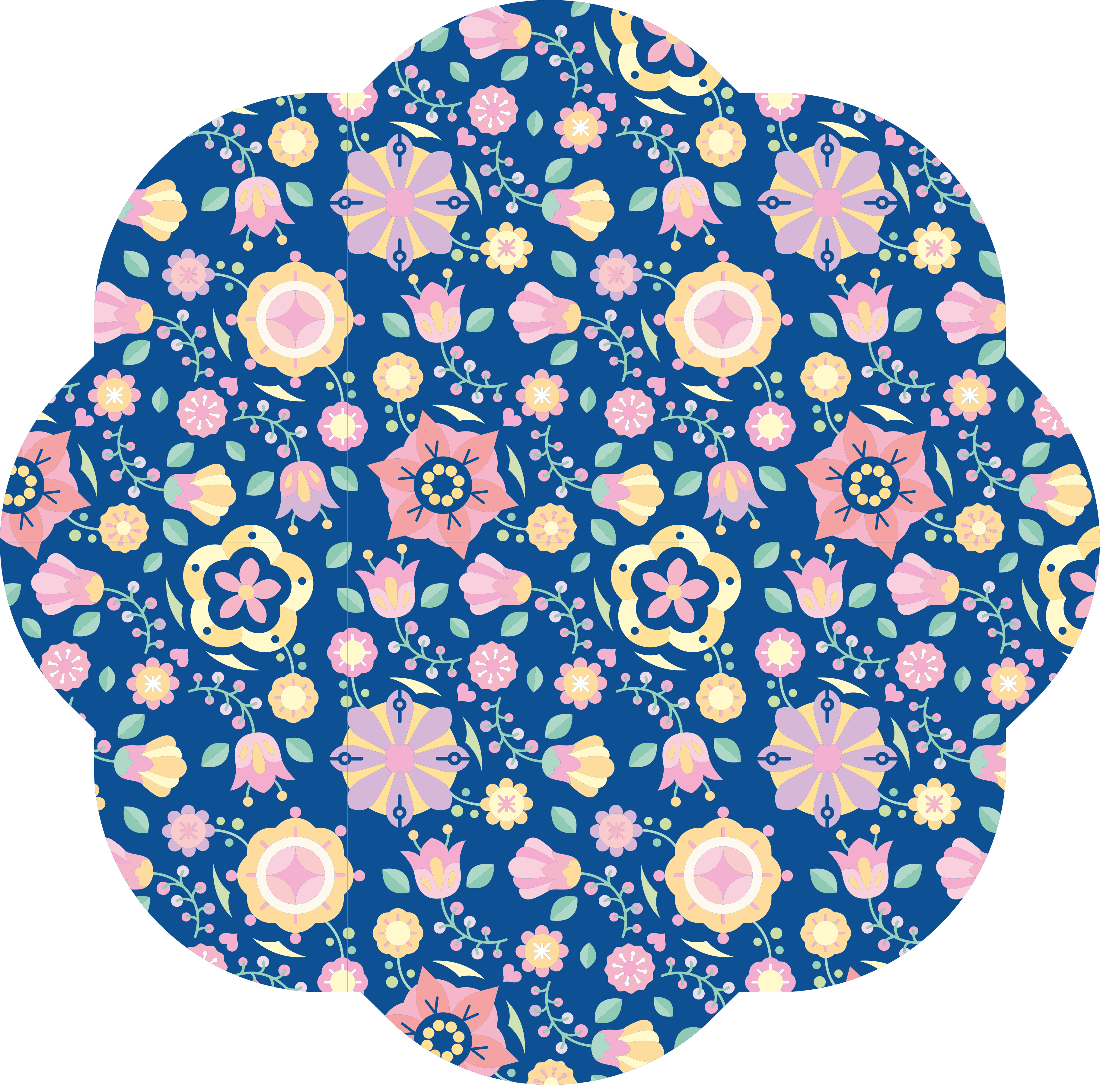 Floral vinyl rug in botanical bliss design - TenStickers