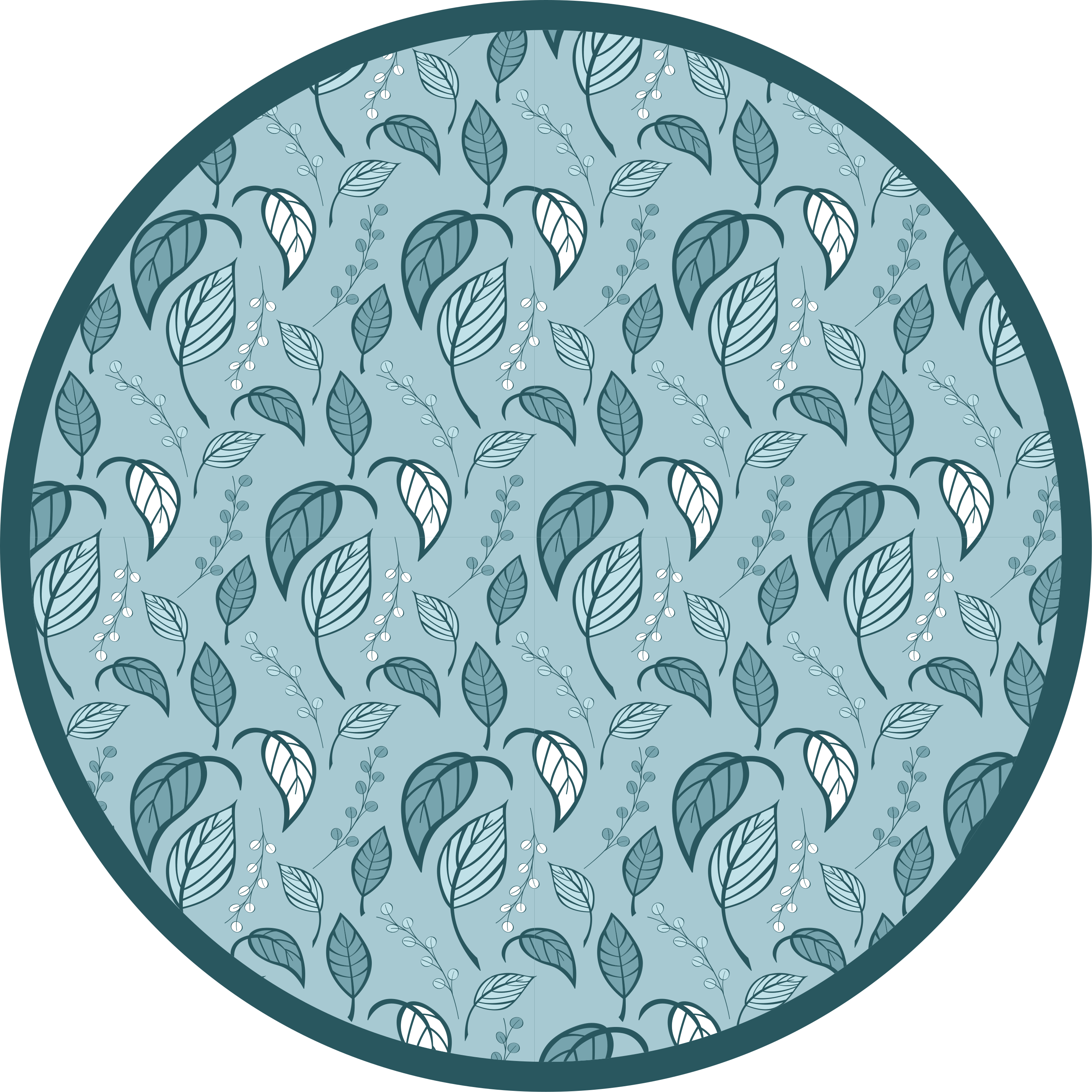 Foliage motif floral vinyl rug - TenStickers