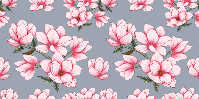 Delicate Blooms living room vinyl rug - TenStickers