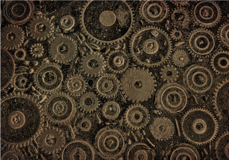 Industrial Gears Pattern textured vinyl rug - TenStickers