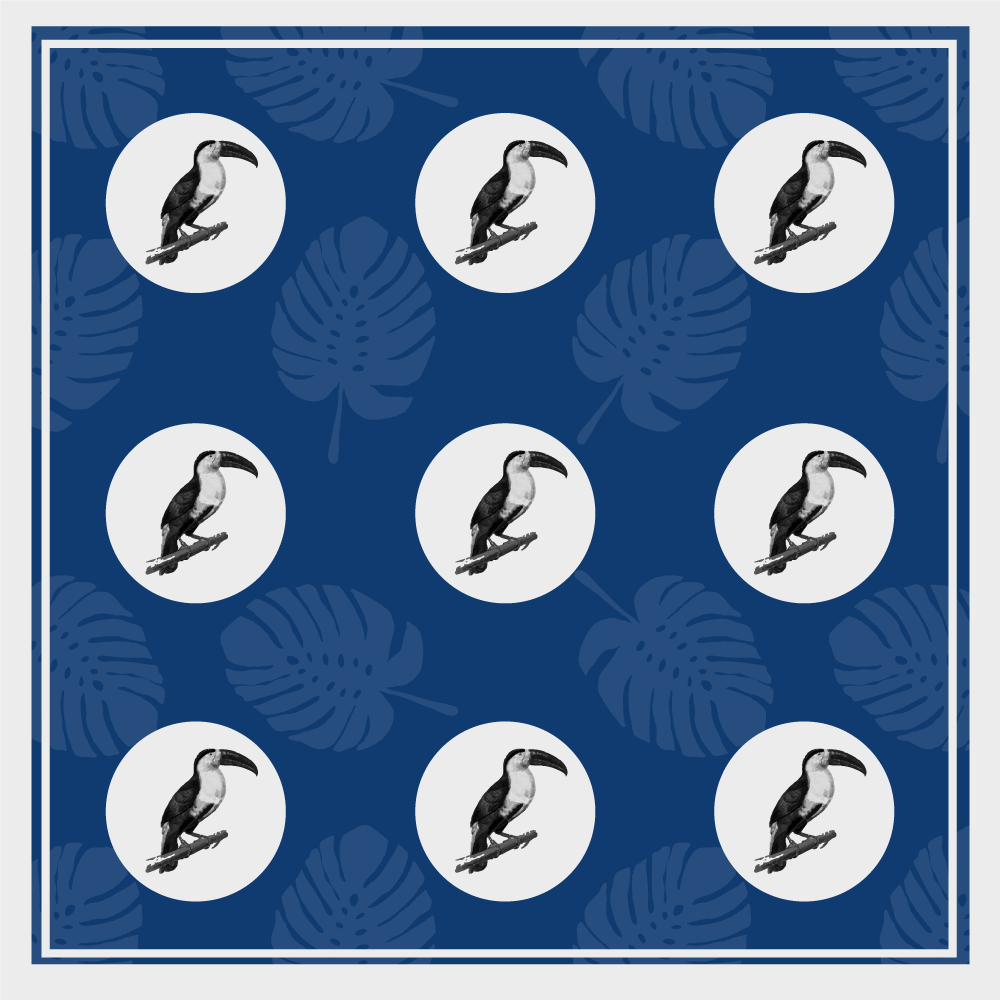 Tropical Toucan Pattern animal vinyl rug - TenStickers