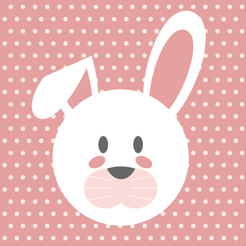 Polka Dot Bunny kids rug - TenStickers