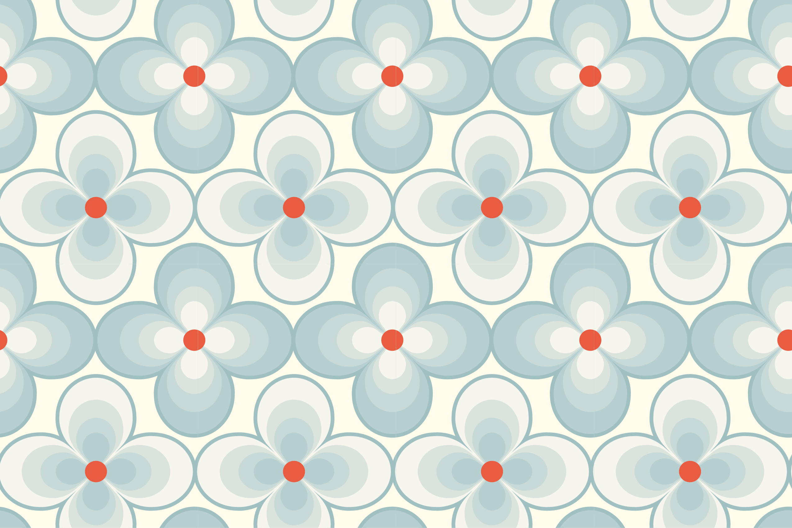 Geometric Blossom Pattern tile carpet - TenStickers