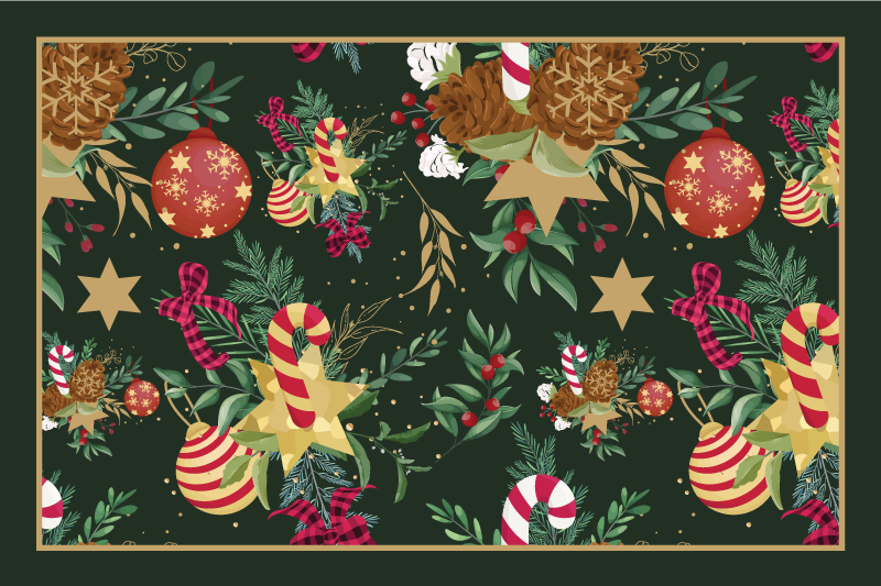 Festive Holiday Motifs Christmas carpet runner - TenStickers