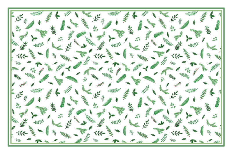 Green Botanical Footwear floral rug - TenStickers