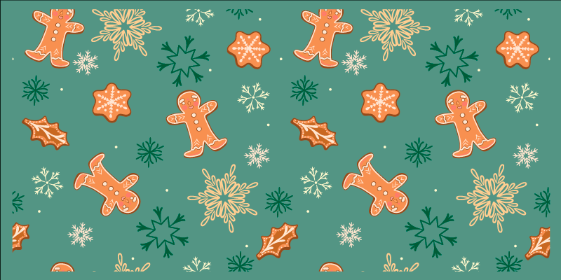 Festive Gingerbread Pattern Christmas carpet runner - TenStickers