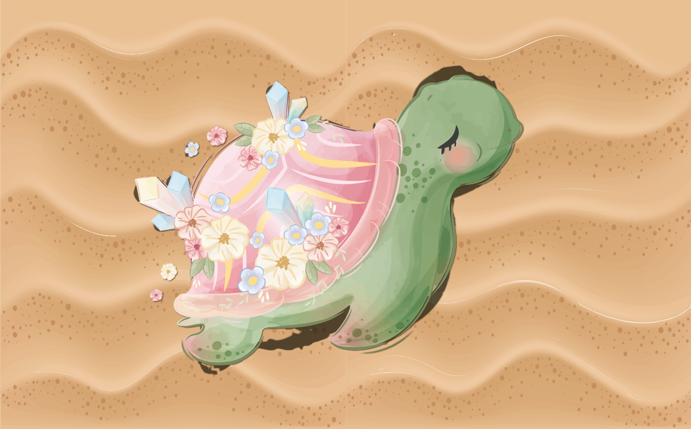 Sea Turtle Oasis playroom carpet - TenStickers