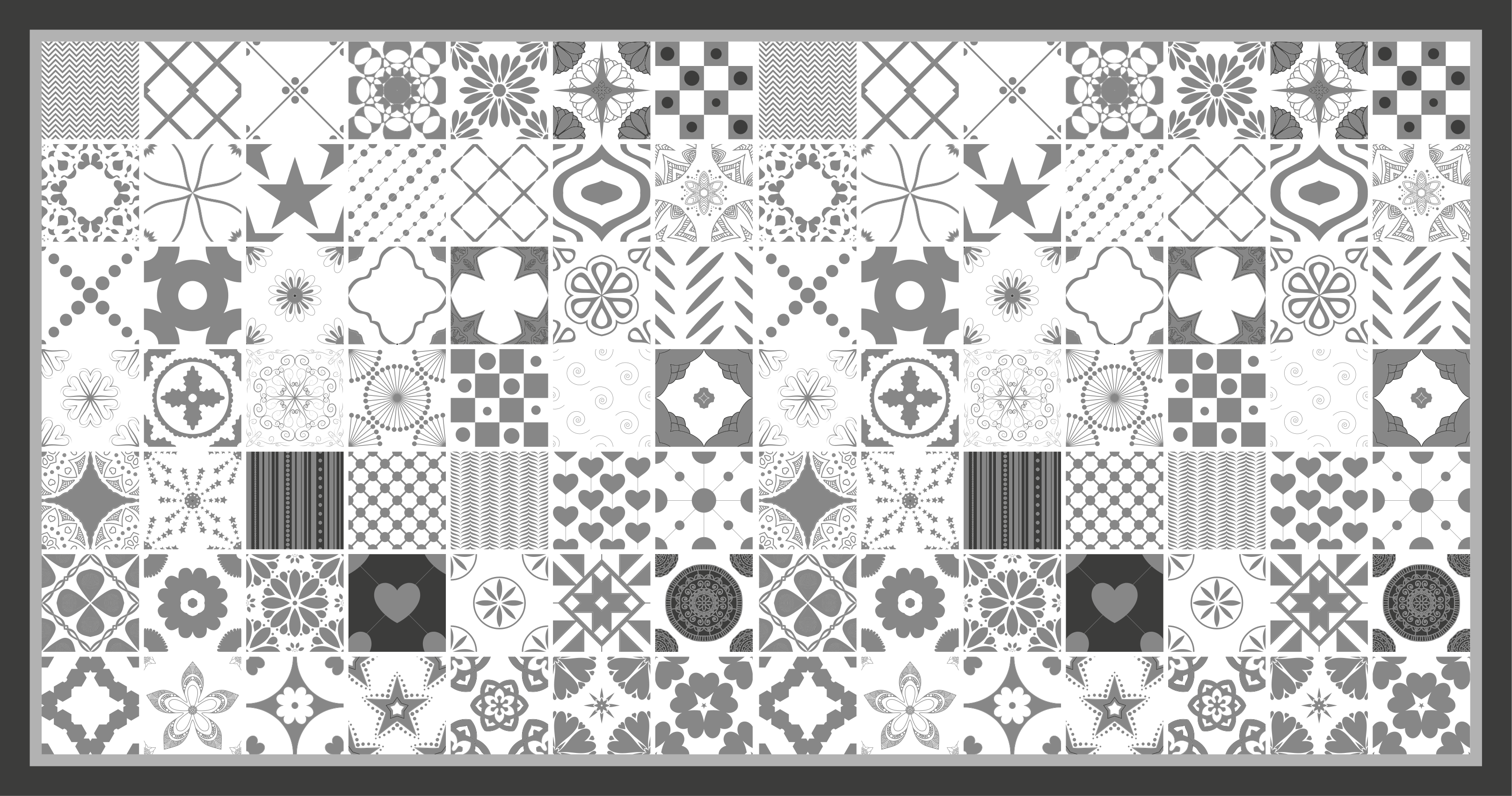 Patchwork Tile Composition tile carpet - TenStickers