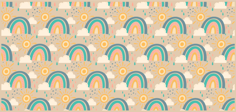 Cheerful Rainbow Pattern playroom carpet - TenStickers