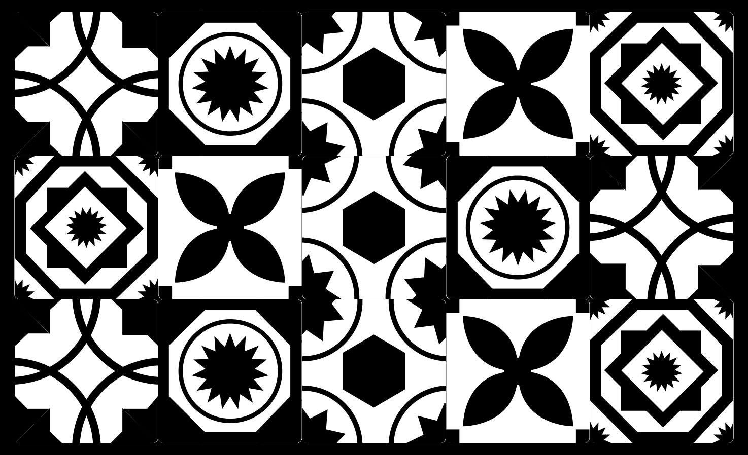 Contrasting Patterns tile vinyl rug - TenStickers