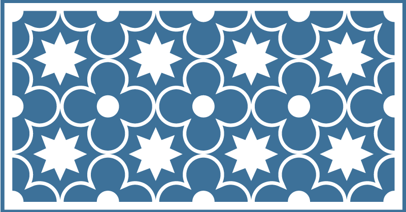 Traditional Motif tile vinyl rug - TenStickers