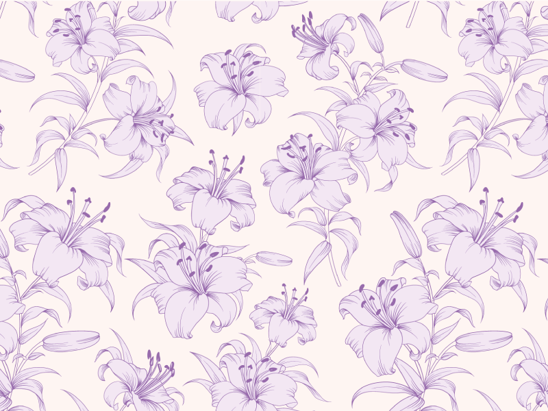 Lilac Floral Pattern floral vinyl rug - TenStickers