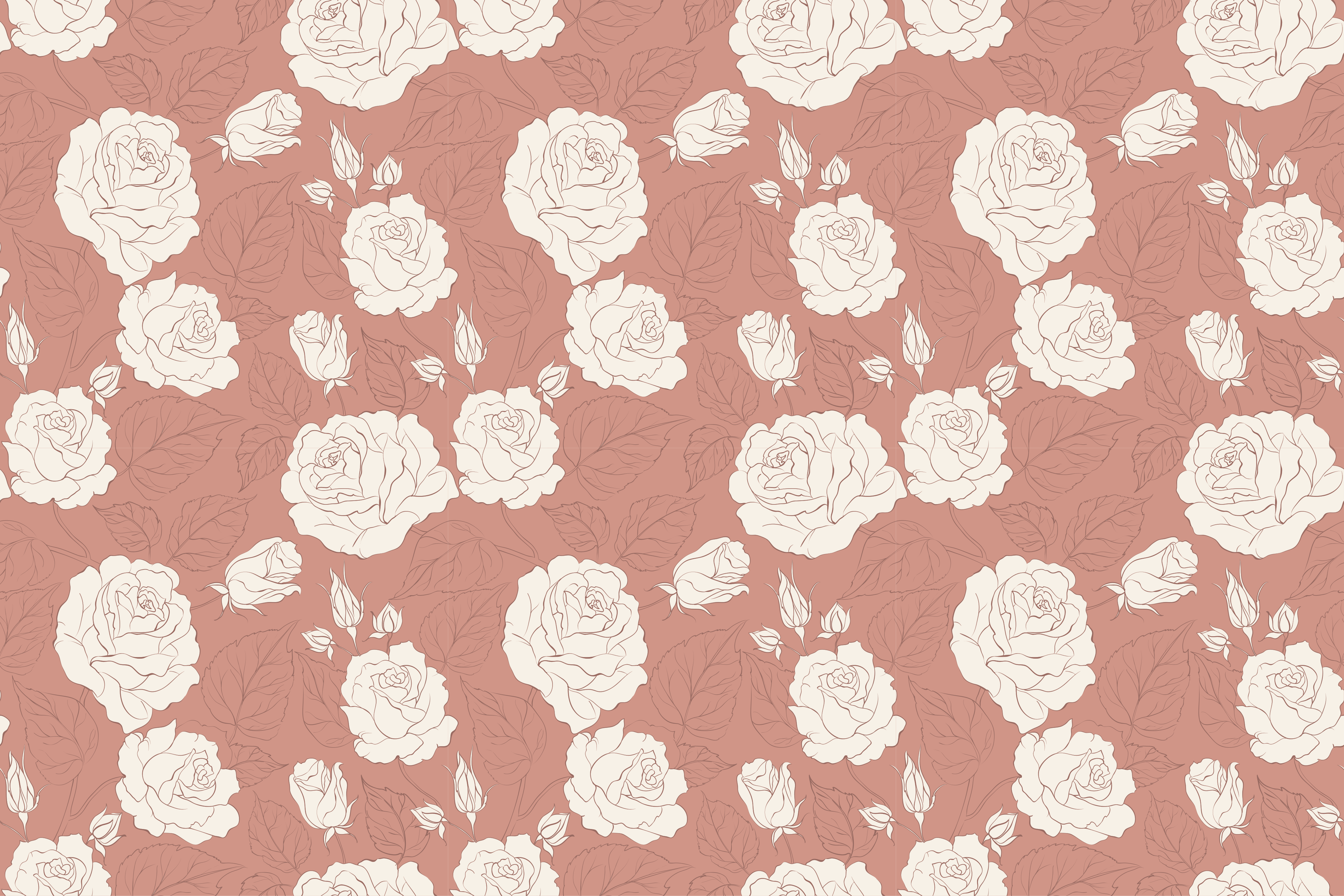 Rose Pattern Overlay floral vinyl rug - TenStickers