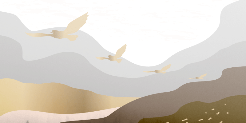 Soothing Birds Silhouette Scenery animal mat - TenStickers