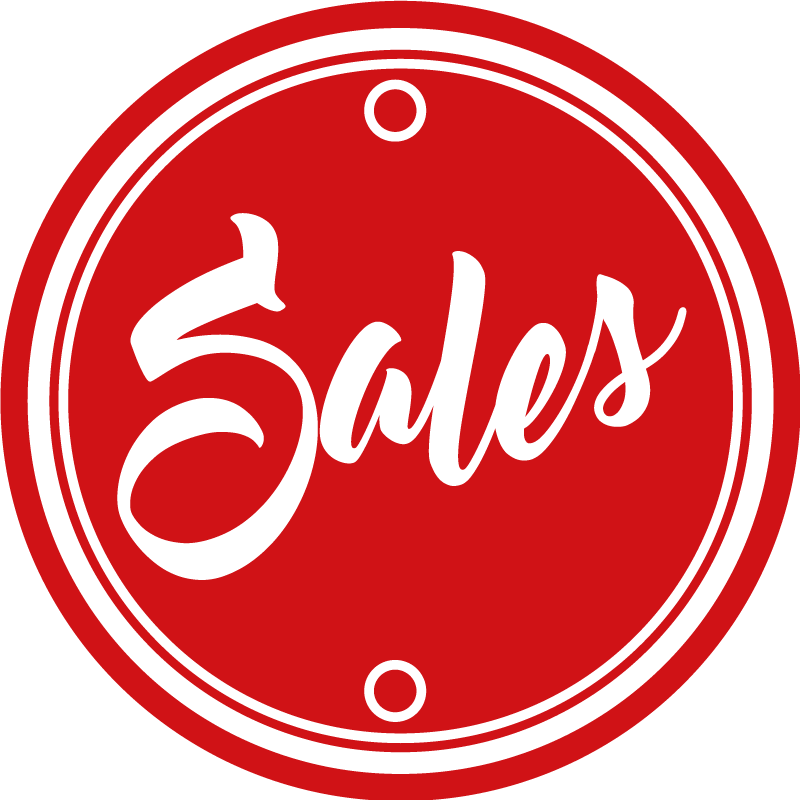 red circle text sales circular rug - TenStickers