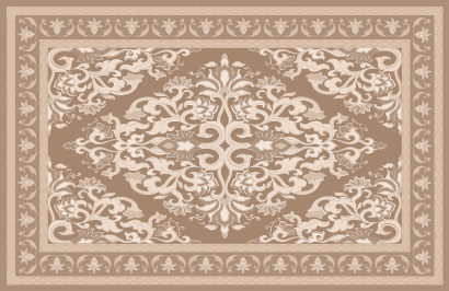Oriental design beige vinyl rug - TenStickers