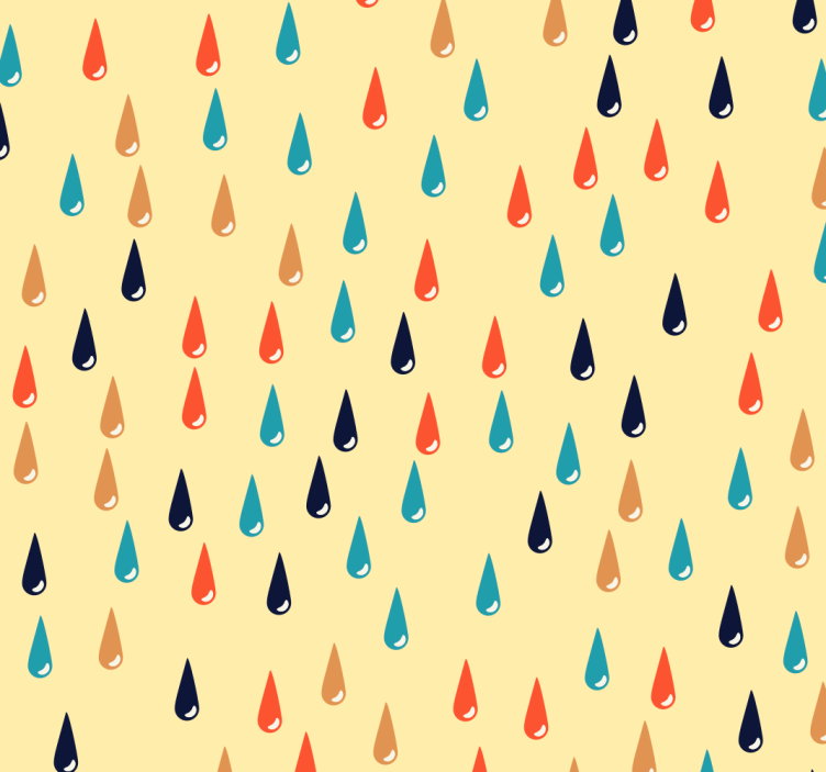 Raindrop Motif geometric wallpaper - TenStickers