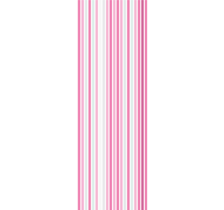 Elegant pink and white motif wallpaper vertically striped - TenStickers