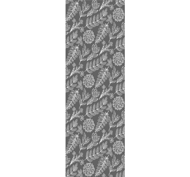 Stylish grey motif floral wallpaper - TenStickers