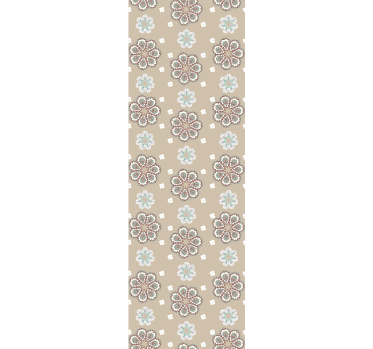 Beige elegant motif flowers wallpaper - TenStickers